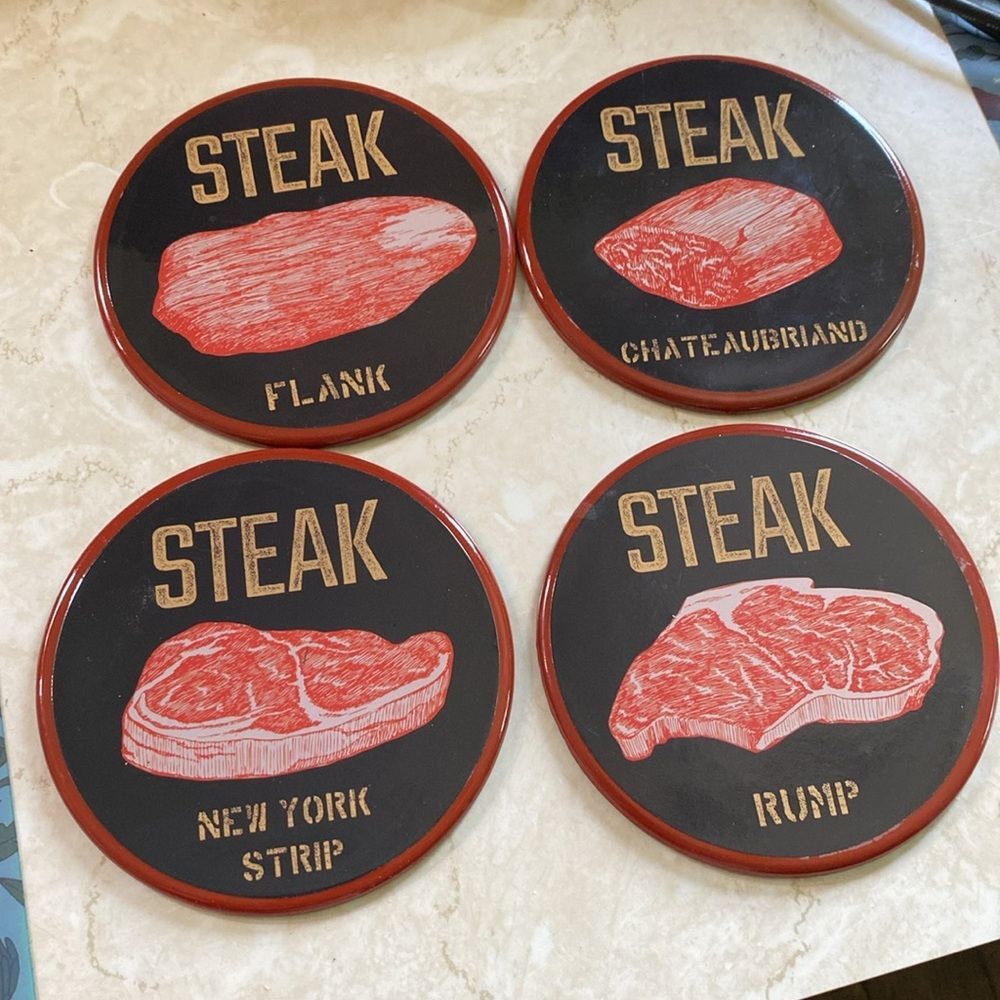 Pfaltzgraff Steak Cuts Coasters Set of 4